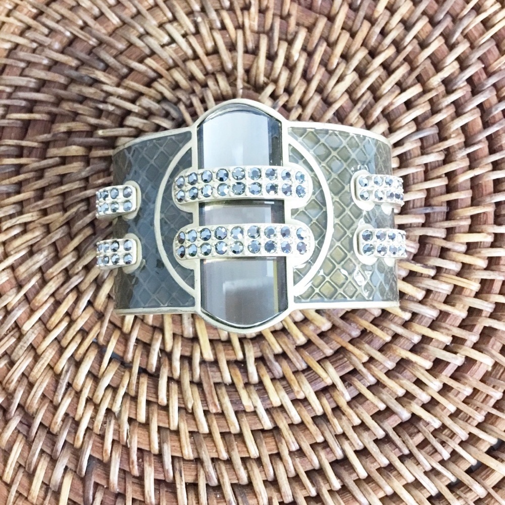 Lia Sophia Brown Rhinestone Bracelet Cuff